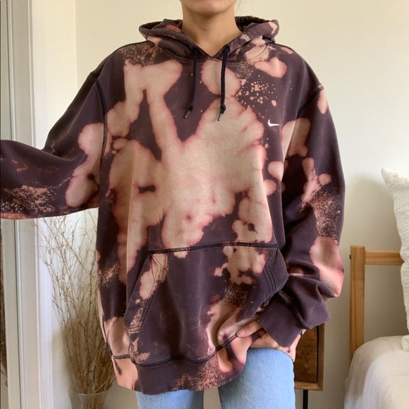 Nike Tops - Nike Bleached Tie Dye Custom Upcycled Hoodie
